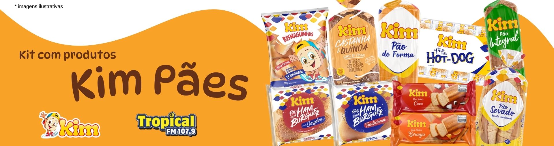 Banner Kit com produtos da Kim Pães